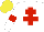 Silk - White, red cross of lorraine and armlets, yellow cap
