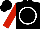 Silk - Black, white circle, red sleeves
