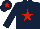 Silk - Dark blue, red star and star on cap