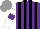 Silk - Purple, black stripes, white sleeves with purple armlets, grey cap