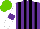 Silk - Purple, black stripes, white sleeves with purple armlets, light green cap