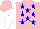 Silk - Pink, blue stars, white sleeves