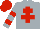 Silk - Silver, red cross of lorraine, red bars on sleeves, red cap