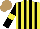 Silk - Yellow, black stripes, black sleeves with yellow armlets, light brown cap