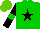Silk - Green, black star, black sleeves with green armlets, light green cap