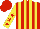 Silk - Red and yellow stripes, yellow sleeves, red stars and cap