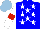 Silk - Blue, white stars, white sleeves with red armlets, light blue cap