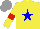 Silk - Yellow, blue star, red armlets, grey cap
