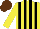Silk - YELLOW, black stripes, yellow sleeves, brown cap