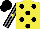 Silk - yellow, black spots, striped sleeves, yellow star on black cap