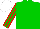 Silk - Green, white, red striped sleeves, white cap