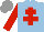 Silk - Light blue, red cross of lorraine, sleeves, grey cap