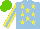 Silk - Light blue, yellow stars, yellow sleeves with light blue stripe, light green cap