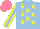 Silk - Light blue, yellow stars, yellow sleeves with light blue stripe, salmon cap