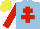 Silk - Light blue, red cross of lorraine, sleeves, yellow cap