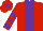 Silk - Red body, purple stripe, red arms, purple chevrons, red cap, purple star