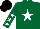 Silk - DARK GREEN, white star, white stars on sleeves, black cap