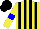 Silk - Yellow, black striped, yellow, blue hoop sleeves, black cap