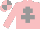 Silk - Pink, grey cross of lorraine, quartered cap