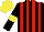 Silk - Black, red stripes, yellow armlets, yellow cap