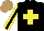 Silk - Black, yellow cross, sleeves, black stripe, light brown cap