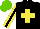 Silk - Black, yellow cross, sleeves, black stripe, light green cap