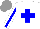 Silk - White, blue cross, white sleeves, blue stripe, grey cap