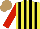 Silk - Yellow, black stripes, red sleeves, yellow cap, light brown cap