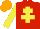 Silk - Red, yellow cross of lorraine and sleeves, orange cap