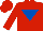 Silk - Red, royal blue inverted triangle, red cap