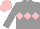 Silk - Grey, pink triple diamond, pink cap
