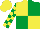 Silk - Yellow and emerald green (quartered), checked sleeves, yellow cap
