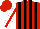 Silk - Red, black stripes, white sleeves with red stripe,