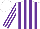 Silk - White, purple stripes on body and sleeves,