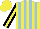 Silk - Yellow, lightblue stripes, black sleeves with yellow stripe,