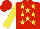 Silk - Red, yellow stars, sleeves,