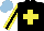 Silk - Black, yellow cross, sleeves, black stripe, light blue cap