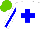 Silk - White, blue cross, white sleeves, blue stripe, light green cap