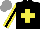Silk - Black, yellow cross, sleeves, black stripe, grey cap