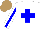 Silk - White, blue cross, white sleeves, blue stripe, light brown cap