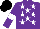 Silk - Purple, white stars, armlets, black cap