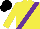 Silk - Yellow, purple sash, black cap