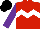 Silk - Red, white chevron hoop, purple sleeves, black cap