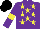 Silk - Purple, yellow stars, armlets, black cap