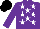 Silk - Purple, white stars, black cap