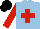 Silk - Light blue, red cross, sleeves, black cap