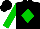 Silk - black, green diamond, green sleeves