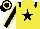 Silk - yellow with black star, black epaulets, black sleeves, yellow seams, black cap, yellow hoop