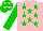 Silk - Pink, green stars, green sleeves and cap with pink stars