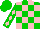 Silk - Green, pink blocks, pink diamonds on sleeves, green cap